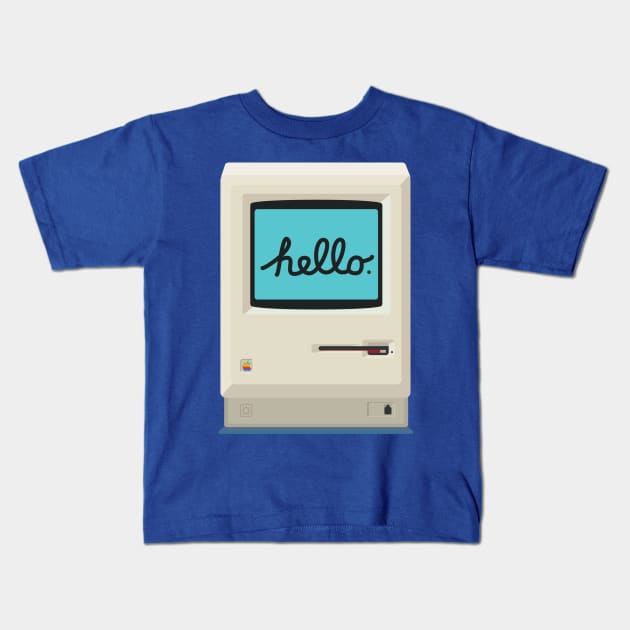 Flat 1984 Macintosh Kids T-Shirt by AxelCardinaels